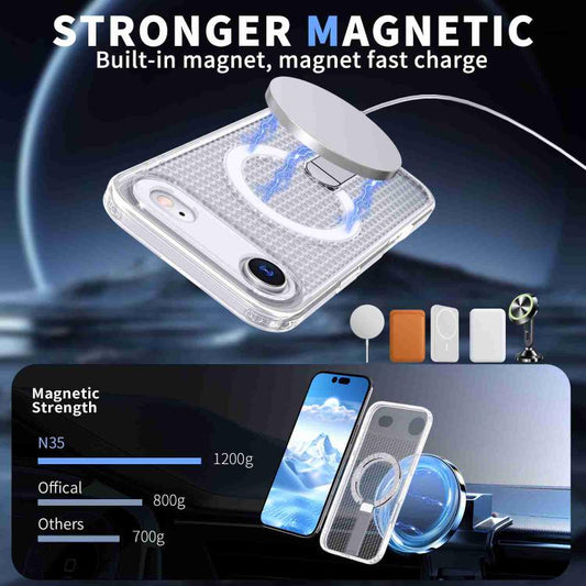 For iPhone Air kalebol Honeycomb Cooling MagSafe Holder Phone Case(Frosted Transparent) - iPhone Air Cases by Kalebol | Online Shopping UK | buy2fix