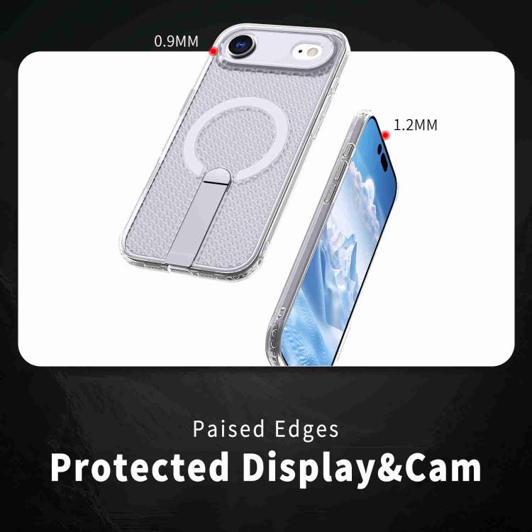 For iPhone Air kalebol Honeycomb Cooling MagSafe Holder Phone Case(Frosted Transparent) - iPhone Air Cases by Kalebol | Online Shopping UK | buy2fix