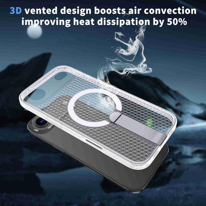 For iPhone Air kalebol Honeycomb Cooling MagSafe Holder Phone Case(Frosted Transparent) - iPhone Air Cases by Kalebol | Online Shopping UK | buy2fix