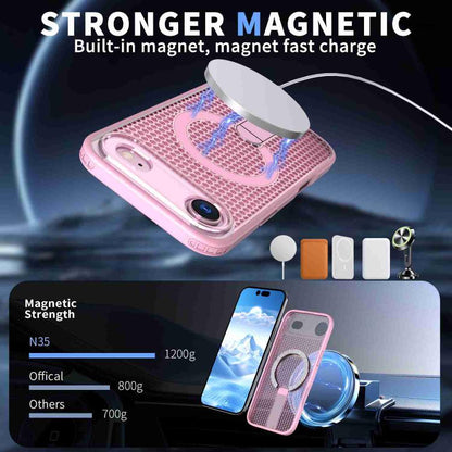 For iPhone 17 Air kalebol Honeycomb Cooling MagSafe Holder Phone Case(Pink) - iPhone 17 Air Cases by Kalebol | Online Shopping UK | buy2fix