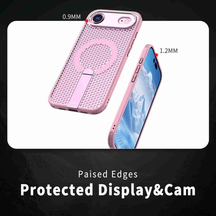 For iPhone 17 Air kalebol Honeycomb Cooling MagSafe Holder Phone Case(Pink) - iPhone 17 Air Cases by Kalebol | Online Shopping UK | buy2fix