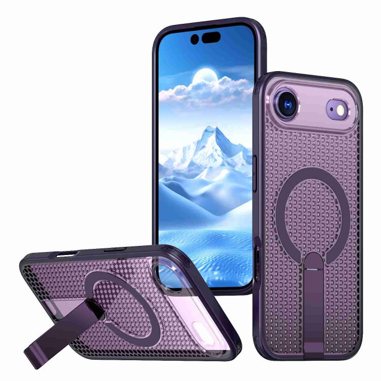 For iPhone Air kalebol Honeycomb Cooling MagSafe Holder Phone Case(Purple) - iPhone Air Cases by Kalebol | Online Shopping UK | buy2fix