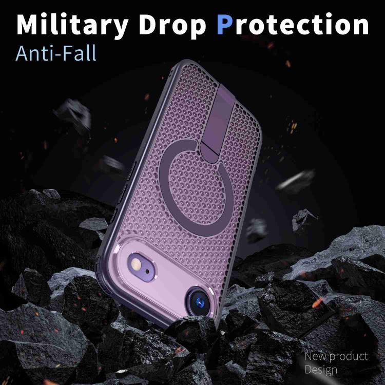 For iPhone Air kalebol Honeycomb Cooling MagSafe Holder Phone Case(Purple) - iPhone Air Cases by Kalebol | Online Shopping UK | buy2fix