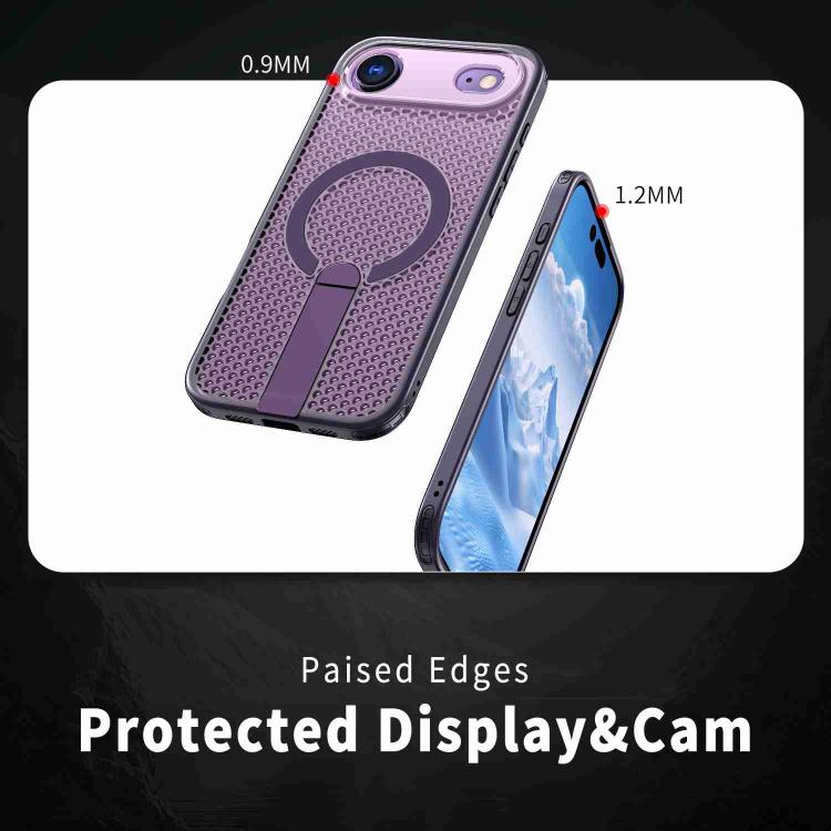 For iPhone Air kalebol Honeycomb Cooling MagSafe Holder Phone Case(Purple) - iPhone Air Cases by Kalebol | Online Shopping UK | buy2fix