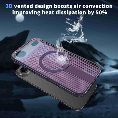 For iPhone Air kalebol Honeycomb Cooling MagSafe Holder Phone Case(Purple) - iPhone Air Cases by Kalebol | Online Shopping UK | buy2fix