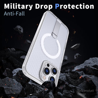 For iPhone 16 Pro Max kalebol Honeycomb Cooling MagSafe Holder Phone Case(Frosted Transparent) - iPhone 16 Pro Max Cases by Kalebol | Online Shopping UK | buy2fix