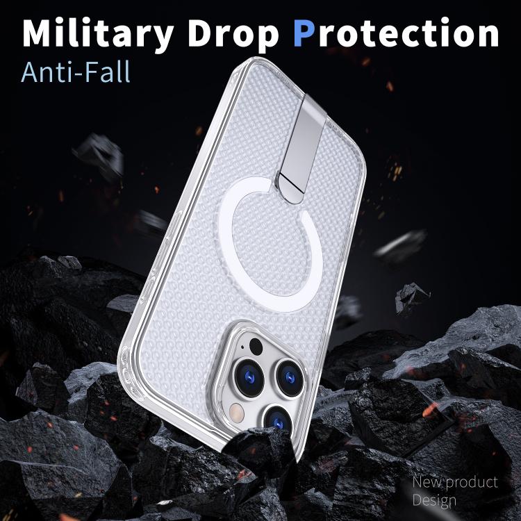 For iPhone 16 Plus kalebol Honeycomb Cooling MagSafe Holder Phone Case(Frosted Transparent) - iPhone 16 Plus Cases by Kalebol | Online Shopping UK | buy2fix