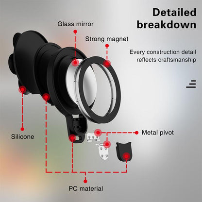 360 Degree Rotation MagSafe Magnetic Silicone Suction Cup Mirror Phone Holder(Black) - Ring Holder by buy2fix | Online Shopping UK | buy2fix