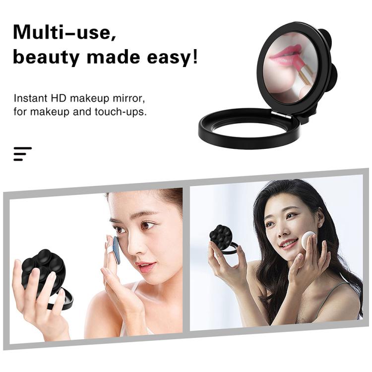 360 Degree Rotation MagSafe Magnetic Silicone Suction Cup Mirror Phone Holder(White) - Ring Holder by buy2fix | Online Shopping UK | buy2fix