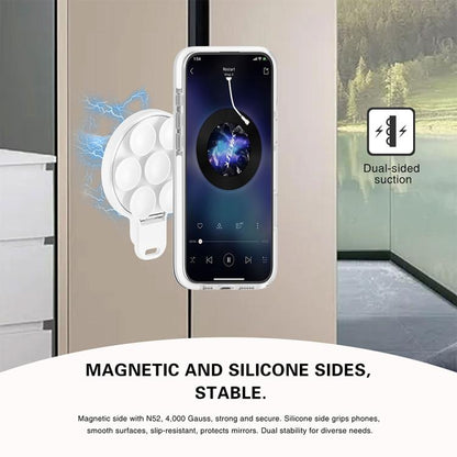 360 Degree Rotation MagSafe Magnetic Silicone Suction Cup Mirror Phone Holder(White) - Ring Holder by buy2fix | Online Shopping UK | buy2fix