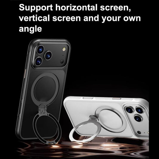 For iPhone 17 Gear-Style Stress Relief 360 Rotation Holder MagSafe Phone Case(Transparent) - iPhone 17 Cases by buy2fix | Online Shopping UK | buy2fix