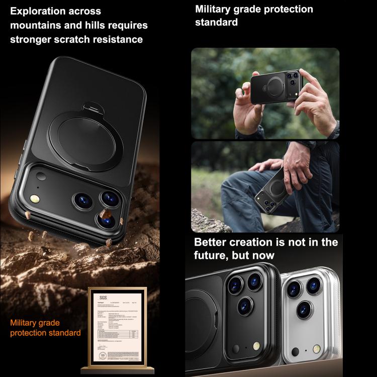 For iPhone 17 Pro Max Gear-Style Stress Relief 360 Rotation Holder MagSafe Phone Case(Transparent) - iPhone 17 Pro Max Cases by buy2fix | Online Shopping UK | buy2fix