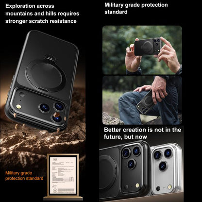 For iPhone 17 Pro Max Gear-Style Stress Relief 360 Rotation Holder MagSafe Phone Case(Transparent) - iPhone 17 Pro Max Cases by buy2fix | Online Shopping UK | buy2fix