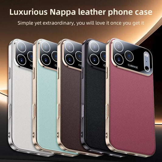 For iPhone Air Skin Feel Leather Texture Cooling Phone Case(Cyan-blue) - iPhone Air Cases by buy2fix | Online Shopping UK | buy2fix