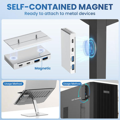 ORICO HST-2A2C 4 in 1 USB 3.2 10Gbps Detachable Magnetic Docking Station(Black) - USB 3.0 HUB by ORICO | Online Shopping UK | buy2fix