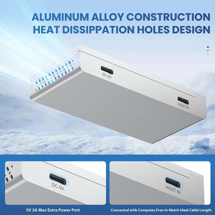 ORICO HST-2A2C 4 in 1 USB 3.2 10Gbps Detachable Magnetic Docking Station(Silver) - USB 3.0 HUB by ORICO | Online Shopping UK | buy2fix