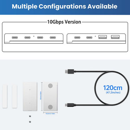 ORICO HST-4A-U3 4 in 1 USB 3.0 Detachable Magnetic Docking Station(Silver) - USB 3.0 HUB by ORICO | Online Shopping UK | buy2fix
