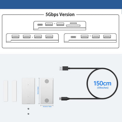 ORICO HST-4A-U3 4 in 1 USB 3.0 Detachable Magnetic Docking Station(Silver) - USB 3.0 HUB by ORICO | Online Shopping UK | buy2fix