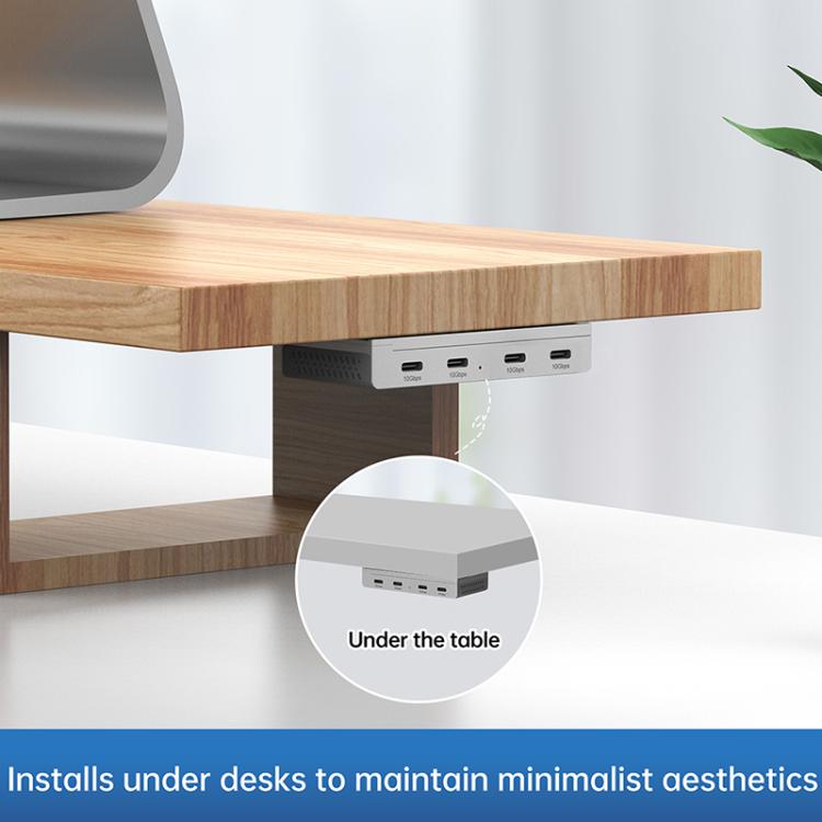 HST-4C 4 in 1 USB 3.2 10Gbps Detachable Magnetic Docking Station(Black) - USB 3.0 HUB by buy2fix | Online Shopping UK | buy2fix