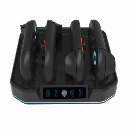 For Nintendo Switch 2 KJH NS2-026 4 in 1 Game Controller Charging Stand with RGB Light(Black) - Charger & Power by buy2fix | Online Shopping UK | buy2fix