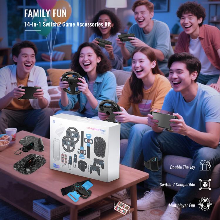 For Nintendo Switch 2 JYS NS2317 14-in-1 Sports Gaming Motion Sensor Controller Set - Gamepads by JYS | Online Shopping UK | buy2fix