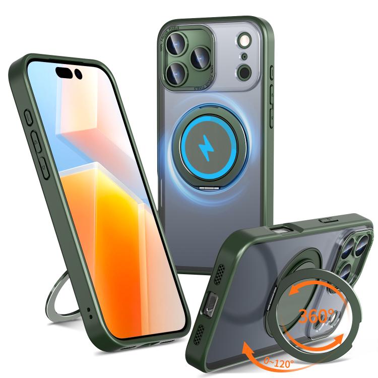 For iPhone 17 Pro Max Kalebol 360-degree Rotating MagSafe Magnetic Holder Phone Case(Green) - iPhone 17 Pro Max Cases by Kalebol | Online Shopping UK | buy2fix