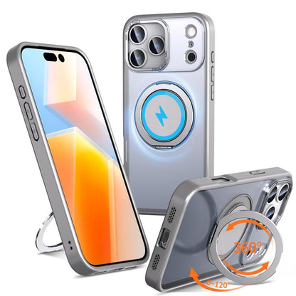 For iPhone 17 Pro Max Kalebol 360-degree Rotating MagSafe Magnetic Holder Phone Case(Titanium Grey) - iPhone 17 Pro Max Cases by Kalebol | Online Shopping UK | buy2fix