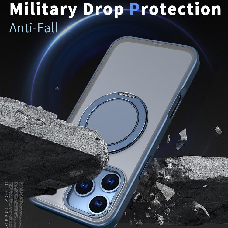 For iPhone 17 Pro Max Kalebol 360-degree Rotating MagSafe Magnetic Holder Phone Case(Blue) - iPhone 17 Pro Max Cases by Kalebol | Online Shopping UK | buy2fix