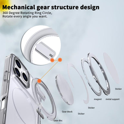 For iPhone 17 Pro Max Kalebol 360-degree Rotating MagSafe Magnetic Holder Phone Case(Transparent) - iPhone 17 Pro Max Cases by Kalebol | Online Shopping UK | buy2fix