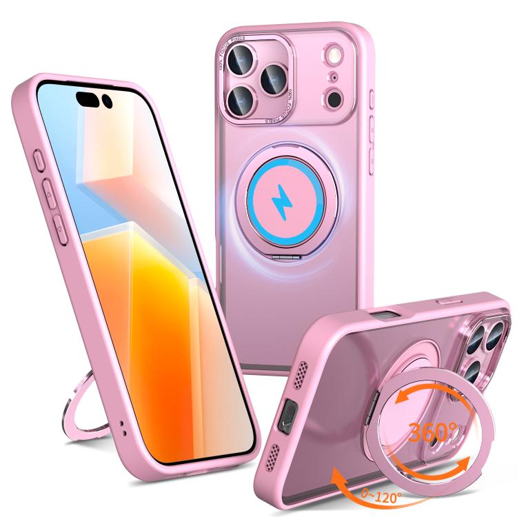 For iPhone 17 Pro Max Kalebol 360-degree Rotating MagSafe Magnetic Holder Phone Case(Pink) - iPhone 17 Pro Max Cases by Kalebol | Online Shopping UK | buy2fix