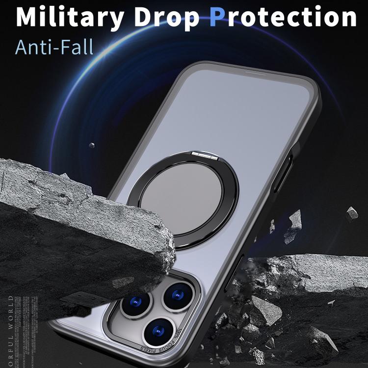 For iPhone 17 Pro Kalebol 360-degree Rotating MagSafe Magnetic Holder Phone Case(Black) - iPhone 17 Pro Cases by Kalebol | Online Shopping UK | buy2fix