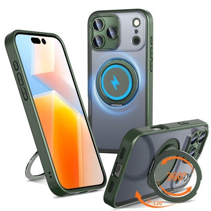 For iPhone 17 Pro Kalebol 360-degree Rotating MagSafe Magnetic Holder Phone Case(Green) - iPhone 17 Pro Cases by Kalebol | Online Shopping UK | buy2fix
