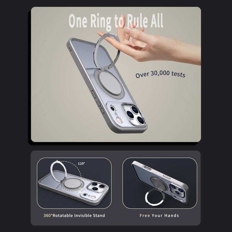 For iPhone 17 Pro Kalebol 360-degree Rotating MagSafe Magnetic Holder Phone Case(Titanium Grey) - iPhone 17 Pro Cases by Kalebol | Online Shopping UK | buy2fix