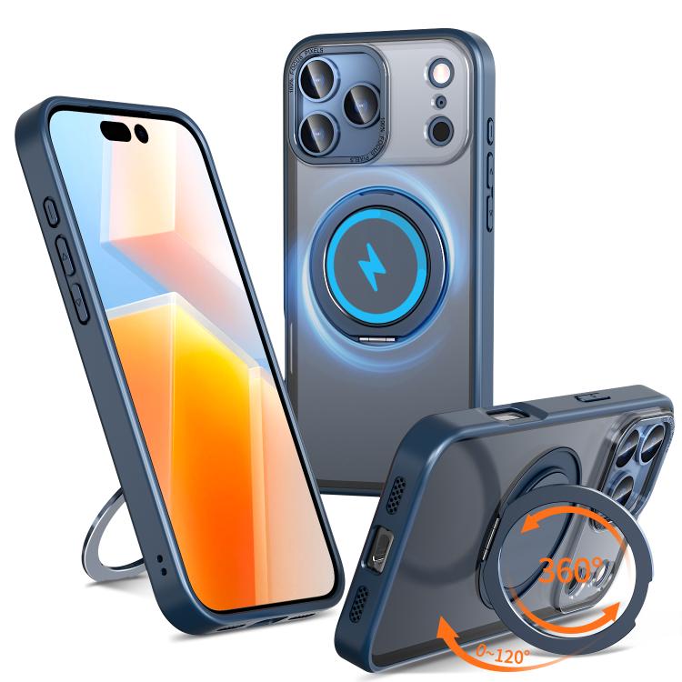 For iPhone 17 Pro Kalebol 360-degree Rotating MagSafe Magnetic Holder Phone Case(Blue) - iPhone 17 Pro Cases by Kalebol | Online Shopping UK | buy2fix