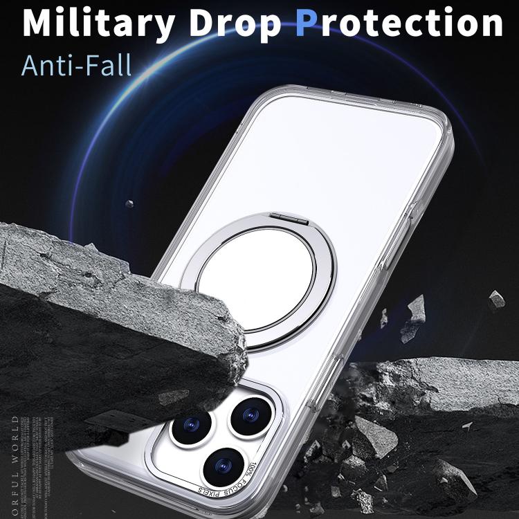 For iPhone 17 Pro Kalebol 360-degree Rotating MagSafe Magnetic Holder Phone Case(Transparent) - iPhone 17 Pro Cases by Kalebol | Online Shopping UK | buy2fix