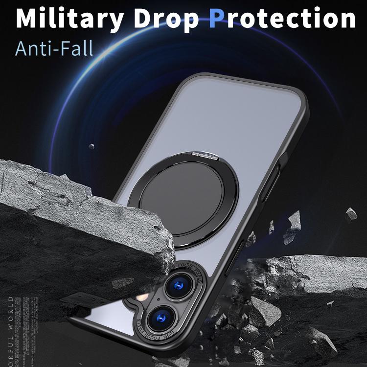 For iPhone 17 Kalebol 360-degree Rotating MagSafe Magnetic Holder Phone Case(Black) - iPhone 17 Cases by Kalebol | Online Shopping UK | buy2fix