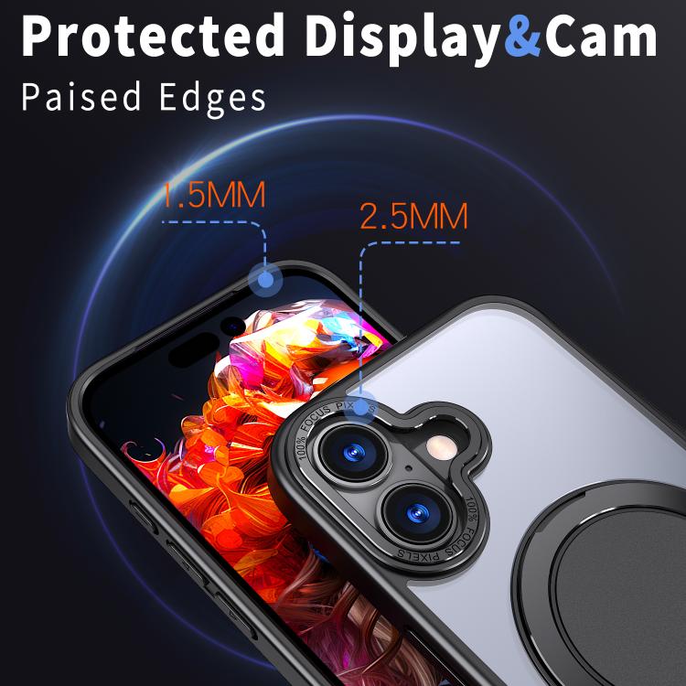 For iPhone 17 Kalebol 360-degree Rotating MagSafe Magnetic Holder Phone Case(Black) - iPhone 17 Cases by Kalebol | Online Shopping UK | buy2fix