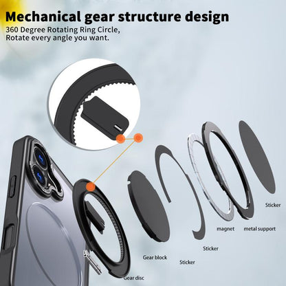 For iPhone 17 Kalebol 360-degree Rotating MagSafe Magnetic Holder Phone Case(Black) - iPhone 17 Cases by Kalebol | Online Shopping UK | buy2fix