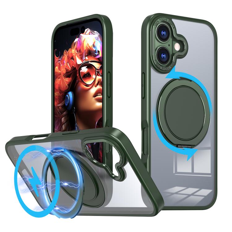For iPhone 17 Kalebol 360-degree Rotating MagSafe Magnetic Holder Phone Case(Green) - iPhone 17 Cases by Kalebol | Online Shopping UK | buy2fix