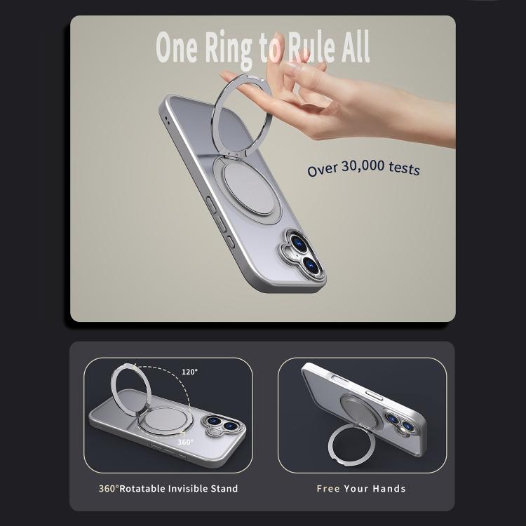 For iPhone 17 Kalebol 360-degree Rotating MagSafe Magnetic Holder Phone Case(Titanium Grey) - iPhone 17 Cases by Kalebol | Online Shopping UK | buy2fix
