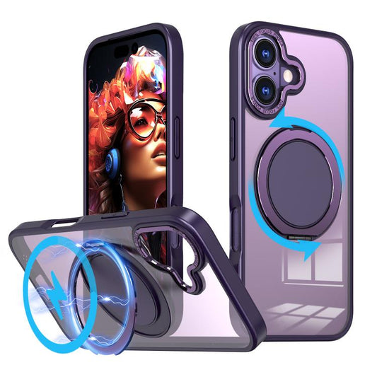 For iPhone 17 Kalebol 360-degree Rotating MagSafe Magnetic Holder Phone Case(Purple) - iPhone 17 Cases by Kalebol | Online Shopping UK | buy2fix