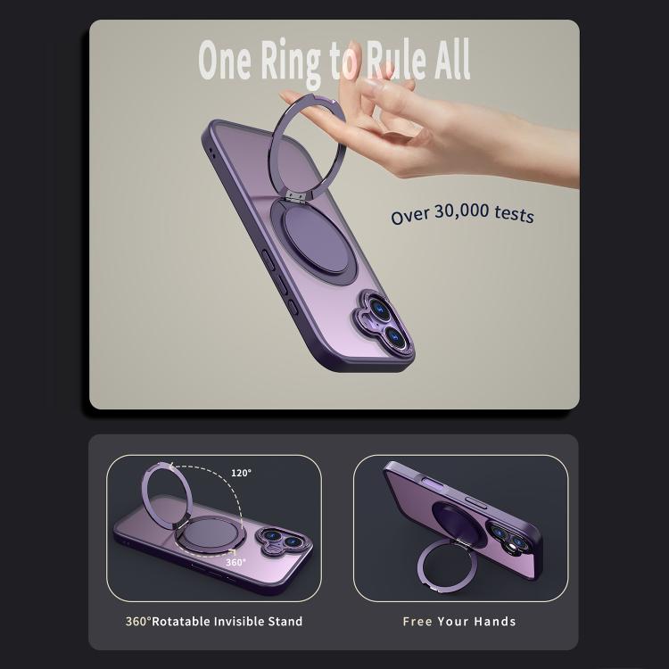 For iPhone 17 Kalebol 360-degree Rotating MagSafe Magnetic Holder Phone Case(Purple) - iPhone 17 Cases by Kalebol | Online Shopping UK | buy2fix