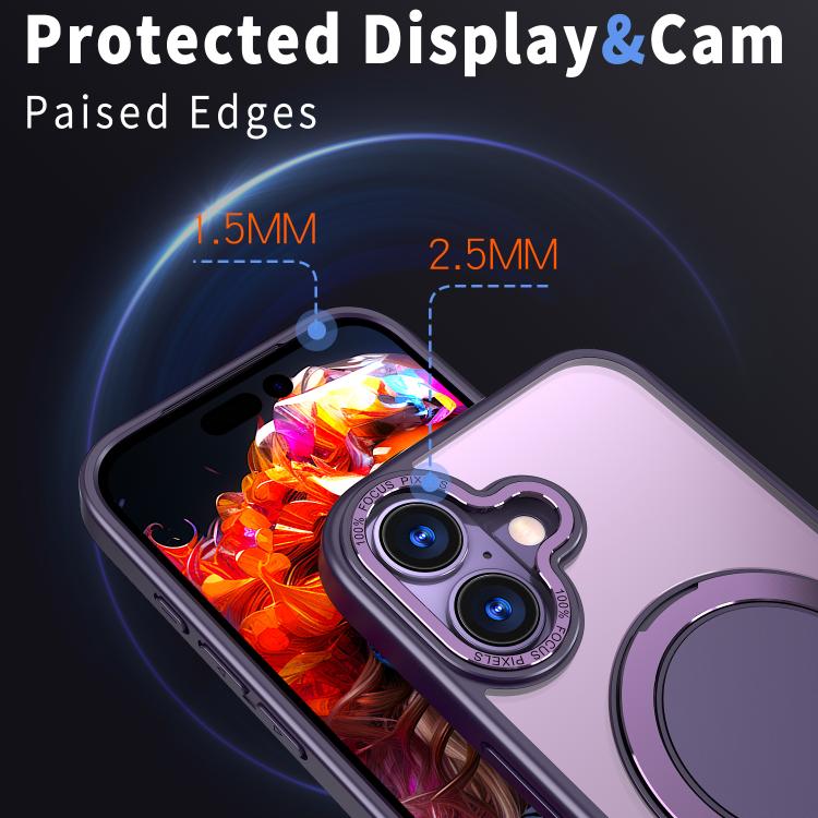 For iPhone 17 Kalebol 360-degree Rotating MagSafe Magnetic Holder Phone Case(Purple) - iPhone 17 Cases by Kalebol | Online Shopping UK | buy2fix