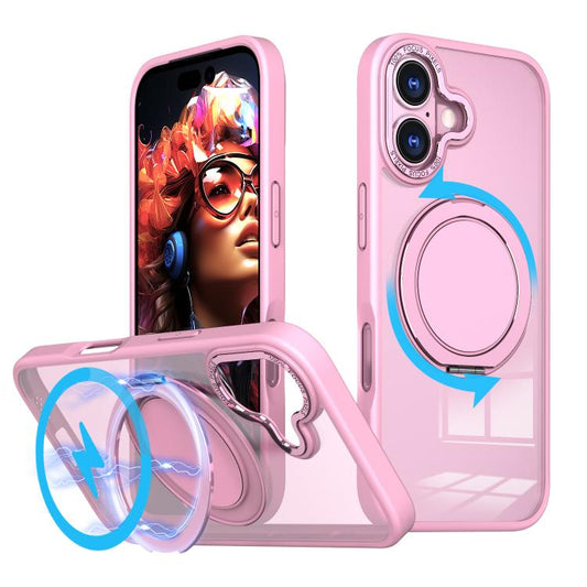 For iPhone 17 Kalebol 360-degree Rotating MagSafe Magnetic Holder Phone Case(Pink) - iPhone 17 Cases by Kalebol | Online Shopping UK | buy2fix