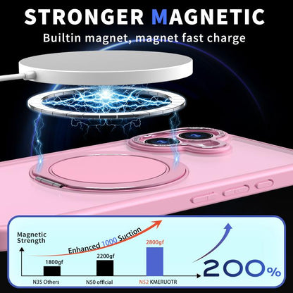 For iPhone 17 Kalebol 360-degree Rotating MagSafe Magnetic Holder Phone Case(Pink) - iPhone 17 Cases by Kalebol | Online Shopping UK | buy2fix