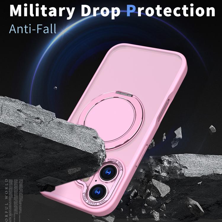 For iPhone 17 Kalebol 360-degree Rotating MagSafe Magnetic Holder Phone Case(Pink) - iPhone 17 Cases by Kalebol | Online Shopping UK | buy2fix