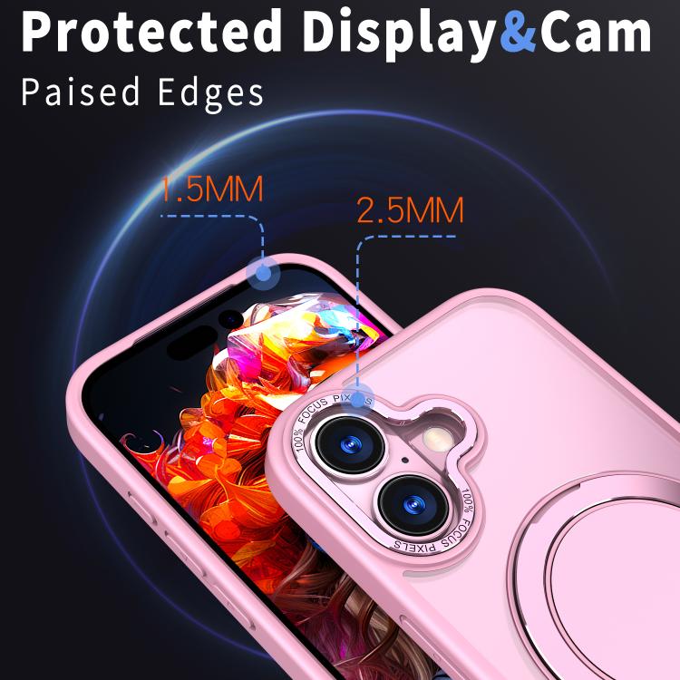 For iPhone 17 Kalebol 360-degree Rotating MagSafe Magnetic Holder Phone Case(Pink) - iPhone 17 Cases by Kalebol | Online Shopping UK | buy2fix