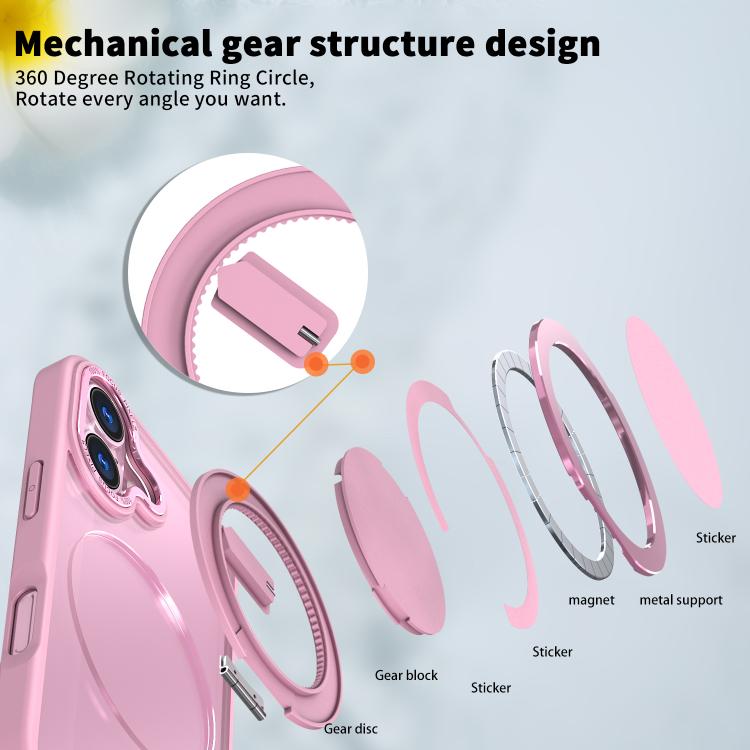For iPhone 17 Kalebol 360-degree Rotating MagSafe Magnetic Holder Phone Case(Pink) - iPhone 17 Cases by Kalebol | Online Shopping UK | buy2fix