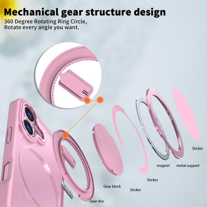 For iPhone 17 Kalebol 360-degree Rotating MagSafe Magnetic Holder Phone Case(Pink) - iPhone 17 Cases by Kalebol | Online Shopping UK | buy2fix