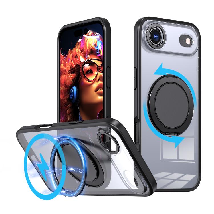 For iPhone 17 Air Kalebol 360-degree Rotating MagSafe Magnetic Holder Phone Case(Black) - iPhone 17 Air Cases by Kalebol | Online Shopping UK | buy2fix